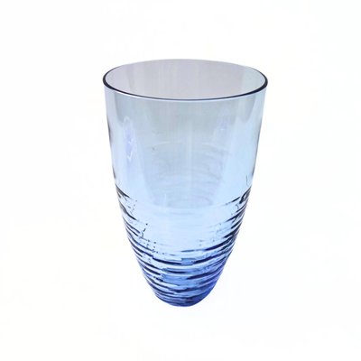 Vintage Handmade Blue Tinted Glass Vase from Steninge Glasbruk, Sweden-JKV-2023240