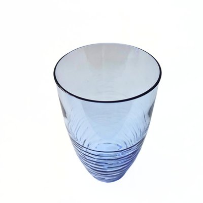 Vintage Handmade Blue Tinted Glass Vase from Steninge Glasbruk, Sweden-JKV-2023240