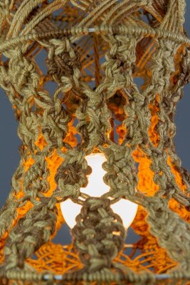 Vintage Handmade Braided Macramé Pendant Light Fixture, 1970s-KEG-852110