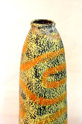 Vintage Handmade Ceramic Vase with Painted Motif, 1970s-UWE-696936