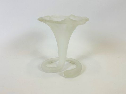 Vintage Handmade Frosted Glass Lilly Vase from Stiver, 1970s-ZCY-2027699