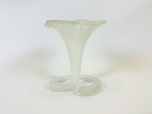 Vintage Handmade Frosted Glass Lilly Vase from Stiver, 1970s-ZCY-2027699