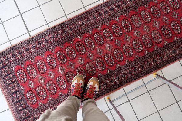 Vintage Handmade Uzbek Bukhara Runner Rug, 1960s-JZV-1735194