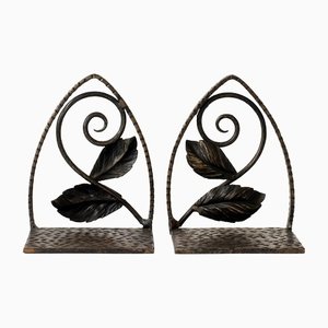 Vintage Handmade Wrought Iron Bookends, 1940s, Set of 2-IXK-1402750