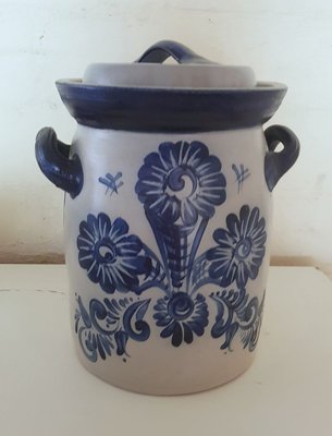 Vintage Handpainted Sauerkraut and Gherkin Container with Lid-QDP-910834