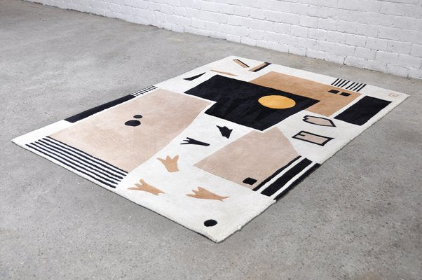 Vintage Handwoven Rug with Abstract Design, 1980s-WUY-973165