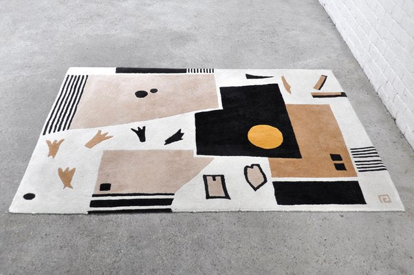 Vintage Handwoven Rug with Abstract Design, 1980s-WUY-973165