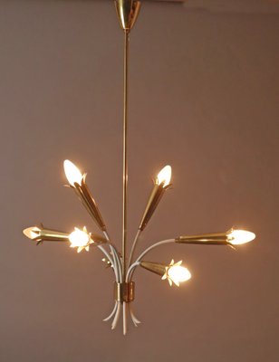 Vintage Hanging Lamp in Brass from Vereinigte Werkstätten, 1950s-ESB-1804047