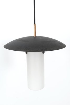 Vintage Hanging Lamp in Brass & Glass-OKG-1765817