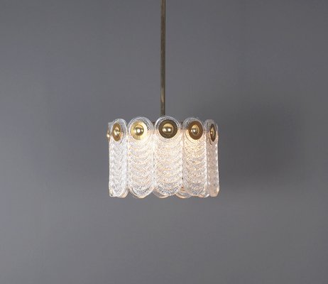 Vintage Hanging Lamp in Crystal and Brass from Kaiser Leuchten-SN-1344519