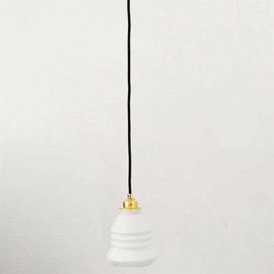 Vintage Hanging Lamp in Opaline White Gold-BMU-2026703