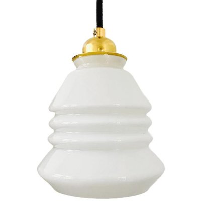 Vintage Hanging Lamp in Opaline White Gold-BMU-2026703