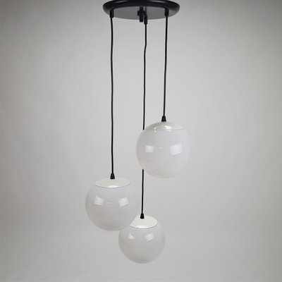 Vintage Hanging Lamp with 3 White Bowls, 1970s-RMX-767387