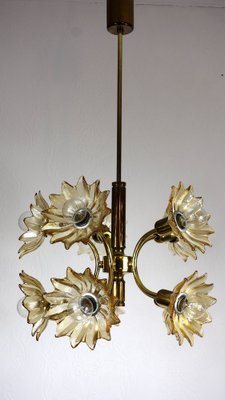 Vintage Hanging Light Brass Glass from Sische Leuchten, 1970s-NGU-1742535