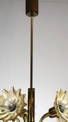 Vintage Hanging Light Brass Glass from Sische Leuchten, 1970s-NGU-1742535