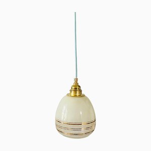 Vintage Hanging Light in Beige Glass Gold-BMU-1807643