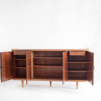 Vintage High Sideboard in Oak and Embero Veneered Wood, 1960s-ZFJ-2032068