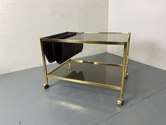 Vintage Hollywood Regency Brass and Glass Coffee Table from Maison Jansen, 1970s-DE-1738681