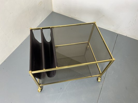 Vintage Hollywood Regency Brass and Glass Coffee Table from Maison Jansen, 1970s-DE-1738681