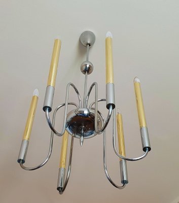 Vintage Hollywood Regency Brass Chandelier, 1950s-AWH-684967