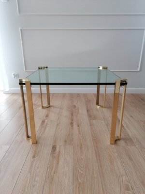 Vintage Hollywood Regency Coffee Table in Brass and Glass by Peter Ghyczy, 1970s-RFT-1417232