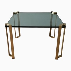 Vintage Hollywood Regency Coffee Table in Brass and Glass by Peter Ghyczy, 1970s-RFT-1417232