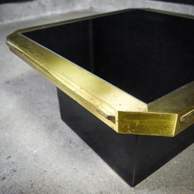 Vintage Hollywood Regency Gold and Black Coffee Table-IA-874727