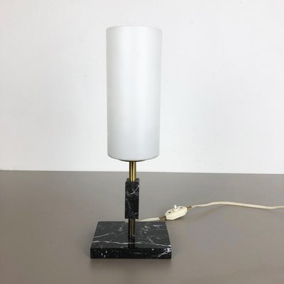 Vintage Hollywood Regency Marble Table Light with Opal Shade, Italy, 1950s-QZ-1114588