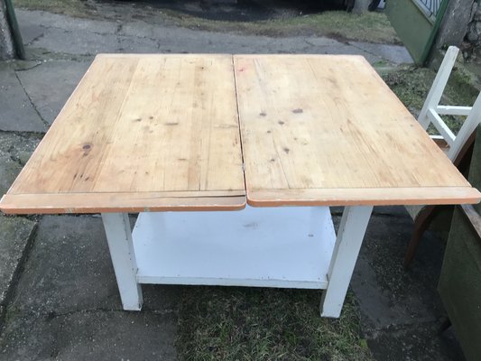 Vintage Hungarian Wood Kitchen Table-OXJ-1724217