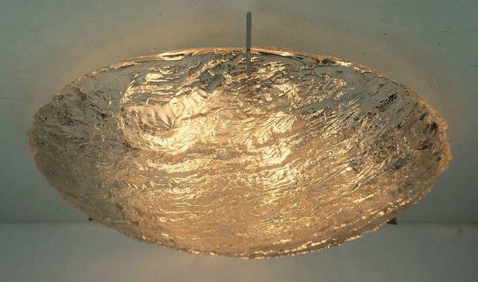 Vintage Ice Glass Ceiling Lamp, 1960s-FH-1772647