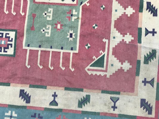 Vintage Indian Durhi Cotton Flat Rug-YMM-1061642