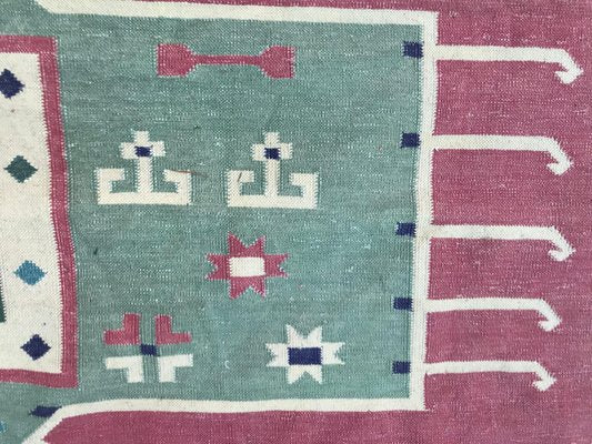 Vintage Indian Durhi Cotton Flat Rug-YMM-1061642