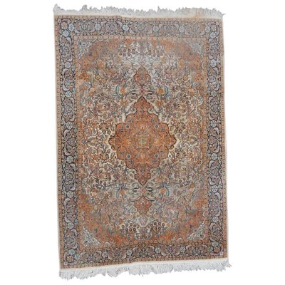 Vintage Indian Silk and Wool Rug-YMM-1141264