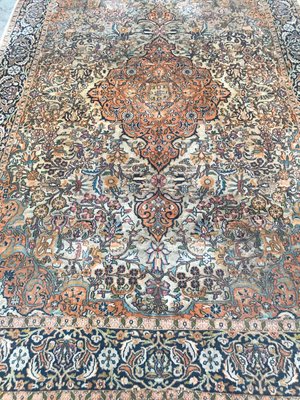 Vintage Indian Silk and Wool Rug-YMM-1141264