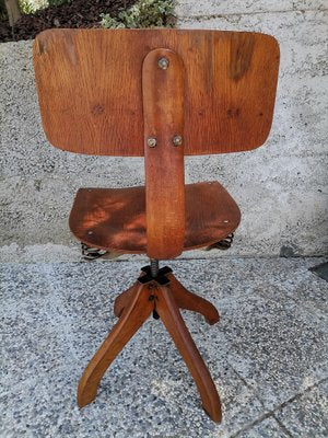 Vintage Industrial Adjustable Swivel Desk Chair, Yugoslavia, 1950s-NKJ-1295582