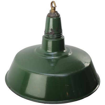 Vintage Industrial American Green Enamel Pendant Lights-BLS-1740273