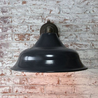 Vintage Industrial Black Enamel Cast Iron Wall Light-BLS-799335