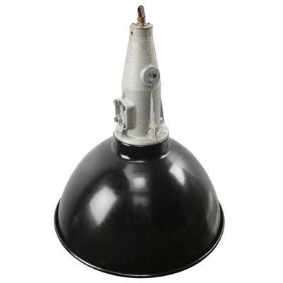 Vintage Industrial Black Enamel Cast Pendant Light-BLS-1764805