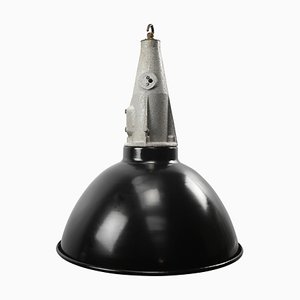 Vintage Industrial Black Enamel Cast Pendant Light-BLS-1764805