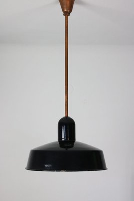 Vintage Industrial Black Enamel Pendant Lamp from Emo, 1960s-HGJ-625680