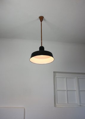 Vintage Industrial Black Enamel Pendant Lamp from Emo, 1960s-HGJ-625680