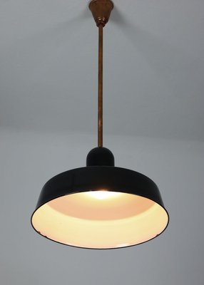 Vintage Industrial Black Enamel Pendant Lamp from Emo, 1960s-HGJ-625680