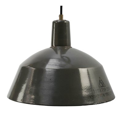 Vintage Industrial Brown Enamel Pendant Light-BLS-1150871