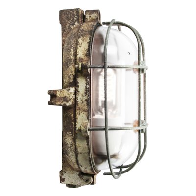 Vintage Industrial Cast Iron and Clear Glass Wall Lamps from Industria Rotterdam-BLS-2027200