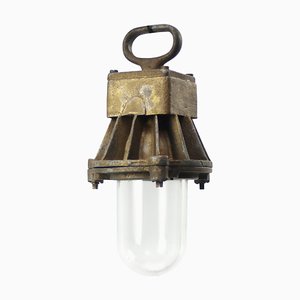 Vintage Industrial Cast Iron Clear Glass Pendant Lamp-BLS-1790029