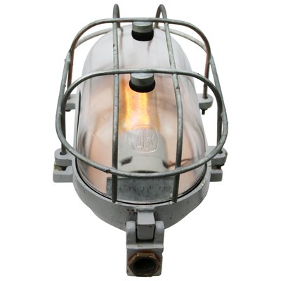 Vintage Industrial Cast Iron & Clear Glass Wall Lamps from Industria Rotterdam-BLS-1014620