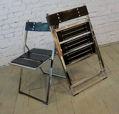 Vintage Industrial Chairs with Leather Belts, Set of 2-QFD-833627