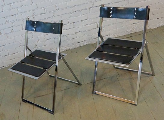 Vintage Industrial Chairs with Leather Belts, Set of 2-QFD-833627