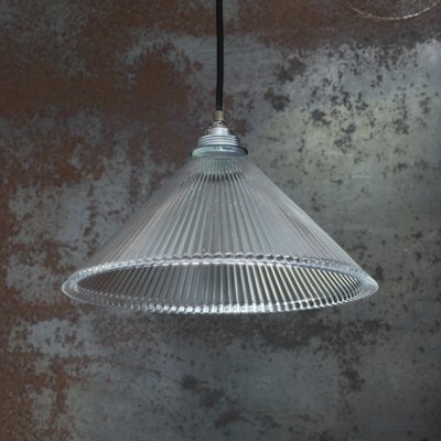 Vintage Industrial Clear Glass Pendant Light from Holophane-BLS-1251481