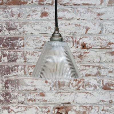 Vintage Industrial Clear Glass Pendant Light from Holophane-BLS-1297567